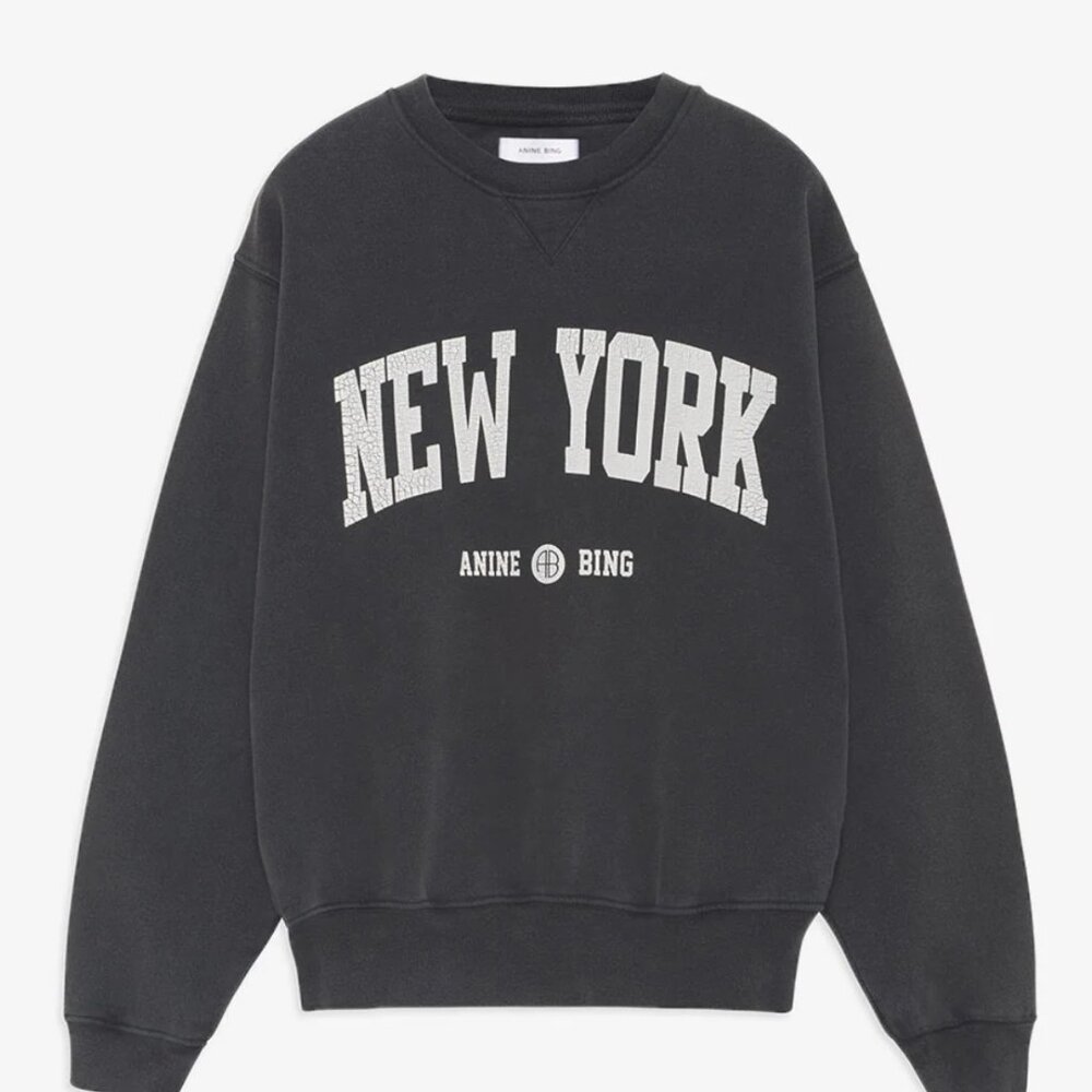 Ramona Sweatshirt University New York - Washed Black XS Anine Bing